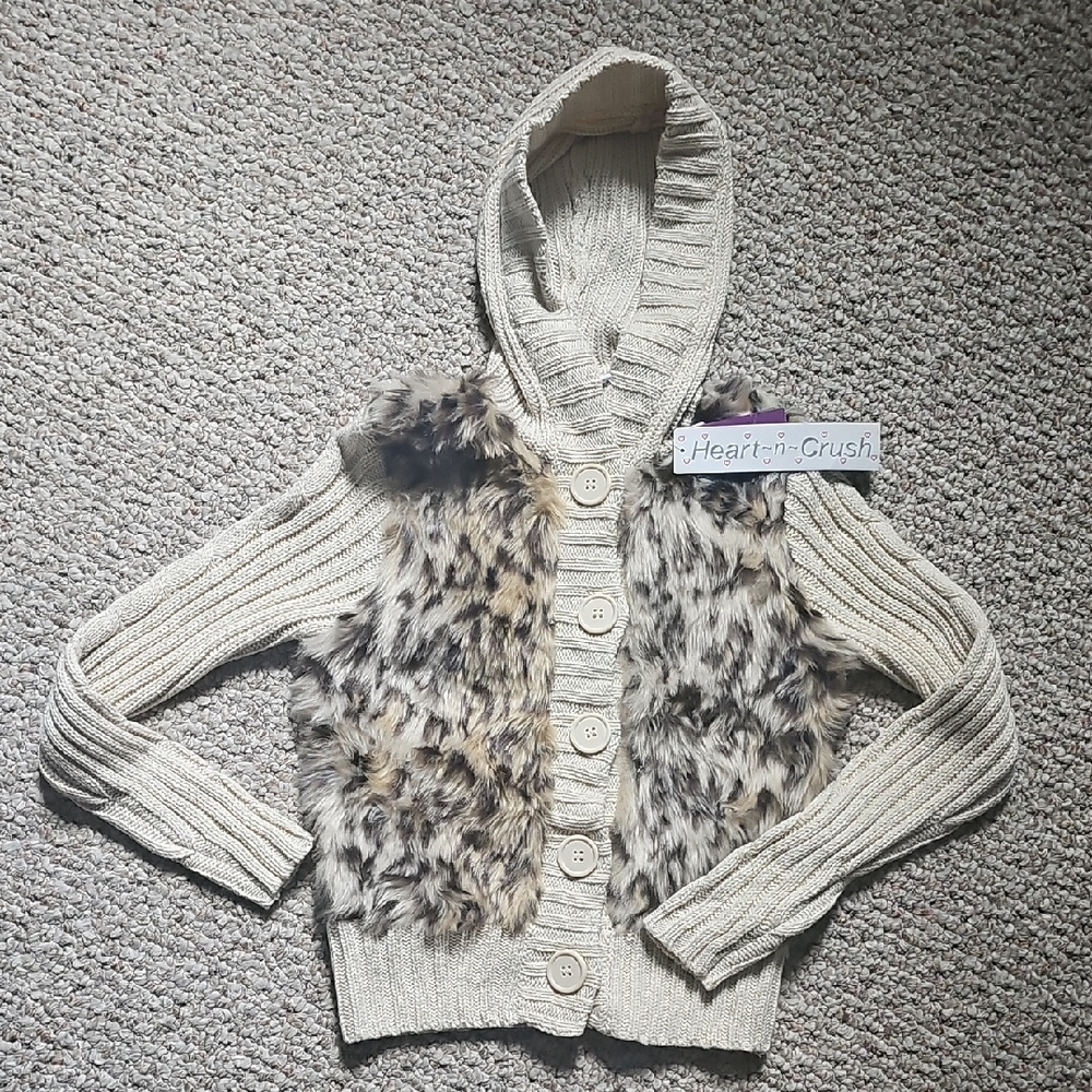 Heart on Crush Kids' Cream and Brown Sweater